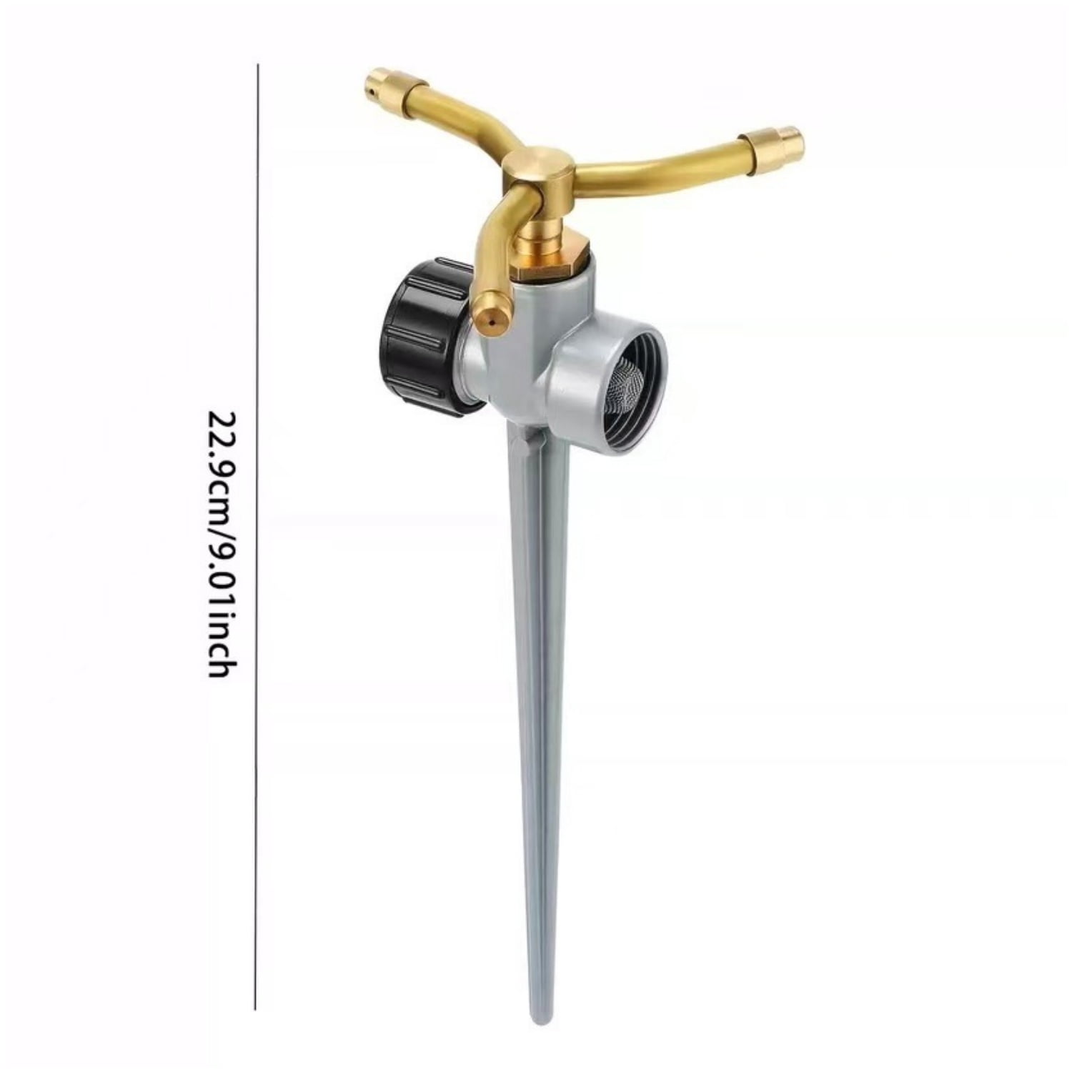 Topboutique 2 Pack Metal Lawn Sprinklers Water Sprinkler 3-Arm Water Sprinkler 360 Degree Rotating Lawn Sprinkler for Yard Automatic Rotary Sprayer Plant, Flower Bed and Patio