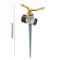 thumbnail image 2 of Topboutique 2 Pack Metal Lawn Sprinklers Water Sprinkler 3-Arm Water Sprinkler 360 Degree Rotating Lawn Sprinkler for Yard Automatic Rotary Sprayer Plant, Flower Bed and Patio, 2 of 7