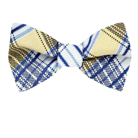 Mens Silk Stripe Plaid Designer Self Tie Bow Tie