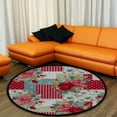thumbnail image 4 of GZHJMY Vintage Flower 60In Round Rugs for Living Room, Non-Slip Coral Velvet Long Runner Rugs, Washable Water Absorbent Mat Carpet for Bedroom Kitchen Kids Room, 4 of 6