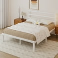 thumbnail image 3 of E-motie Full Size Metal Platform Bed Frame with Headboard, Heavy Duty Metal Slat Mattress Foundation, Easy Assembly, No Box Spring Needed, White, 3 of 8