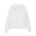 thumbnail image 6 of BLTIBY Children Girls Boys Casual Long Sleeve Sweatshirt Spring Fall Solid Color Half Zip High Neck Kids Round Neck Loose Soft Tunic Fashion Pullover Tops Blouse White 9-10 Years, 6 of 8