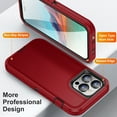 thumbnail image 3 of Rugged Case for iPhone 12 Pro Max, Heavy Duty Hybrid PC + TPU Military Grade Shockproof Cover, Non-Slip Strip Lens Protection Soft Rubber Lining Case for iPhone 12 Pro Max,Red, 3 of 7