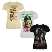 Bob Marley Women's Juniors Set Two 3 Piece Short Sleeve T Shirt Combo