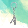 thumbnail image 2 of Simple Stylish Letter Key Chain Metal Rhinestones Key Ring Alphabet Keychain Bag Pendant Charm Birthday Gift (Letter A), 2 of 7