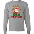 thumbnail image 3 of Inktastic Merry Christmas Santa Reindeer Long Sleeve T-Shirt, 3 of 5