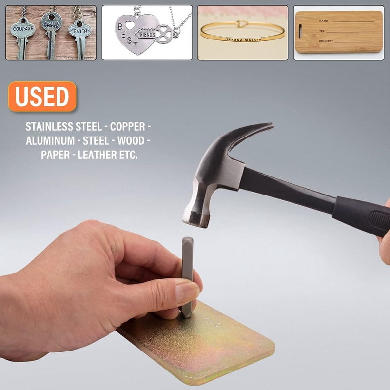 Smlper Professional 36 Pack Steel Metal Stamp Set, (1/4”) 6mm Steel Number and Letter Punch Set, Alloy Steel Made HRC 58-62 for Jewelry Craft Stamping
