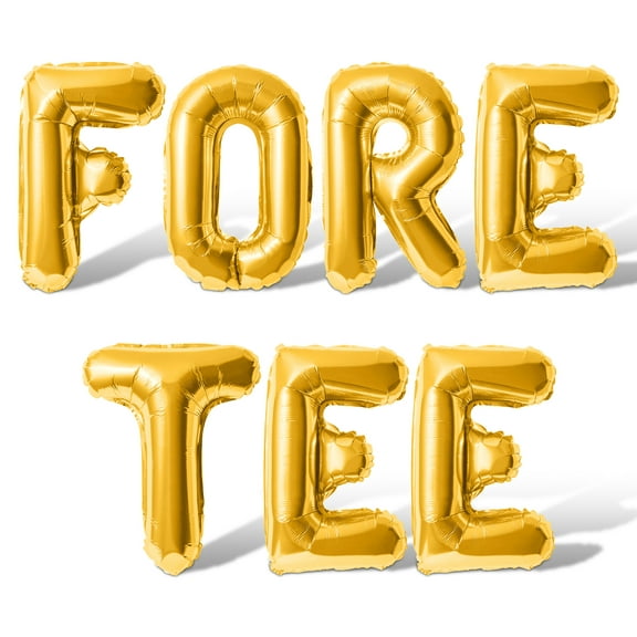 Letter Balloons - FORE TEE 16" Inch Alphabet Letters Foil Mylar Balloon 40th Birthday Party Banner (Gold)