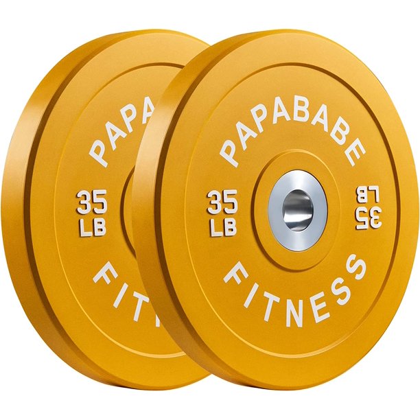 papababe Bumper Plate 2inch, Color Coded Olympic Bumper Plate with