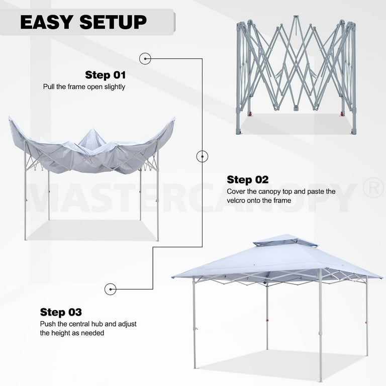 MASTERCANOPY 13'x13' Pop-up Canopy Tent Instant Outdoor Shelter