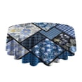 thumbnail image 5 of Pioneer Flower Floral Print Pattern Round Tablecloth 60"x60",Wrinkle Wipeable Table Cloth for Kitchen Dining Room Picnic Patio Party, 5 of 6
