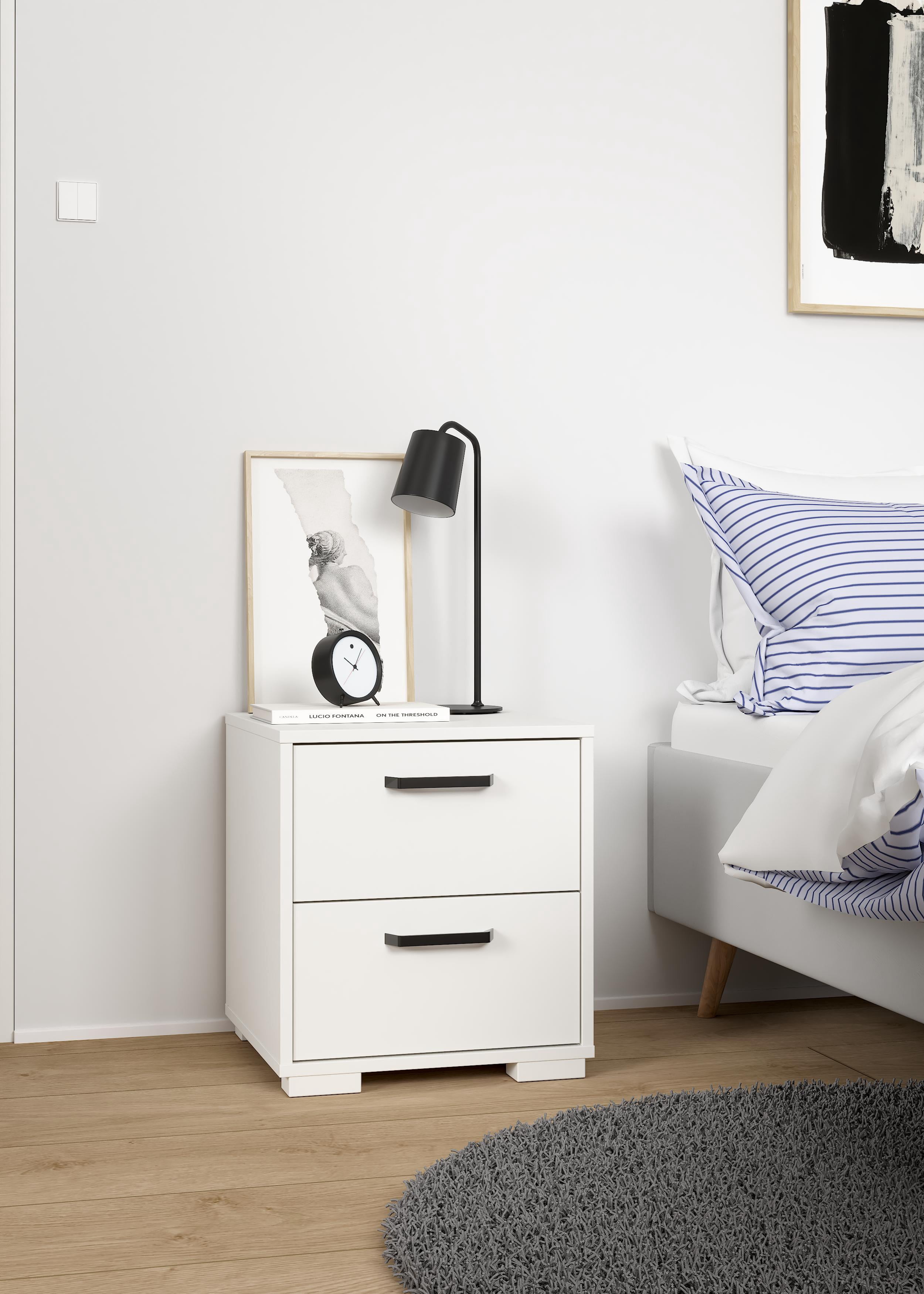 Tvilum Sofia 2 Drawer White Nightstand - Set of 2