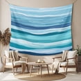 thumbnail image 2 of Ocean Beach Tapestry for Bedroom Wall Hanging Tapestry, Modern Blue Coastal Wave Oil Painting Art Ceiling Backdrop Tapestries Poster Blanket Wall Decor for Teens Room Living Room Dorm 55" x 73", 2 of 8