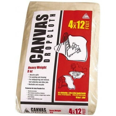 TRIMACO Heavyweight 8 oz Canvas Drop Cloth 12' x 4'