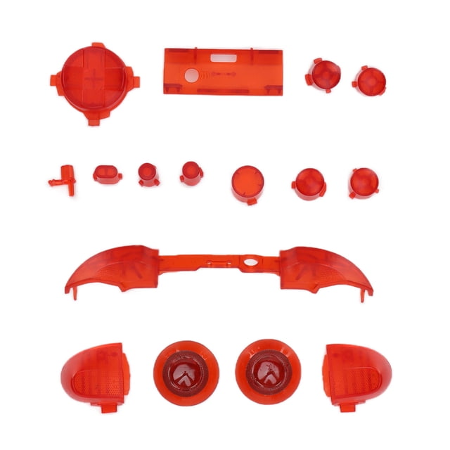 Kit completo de botones y módulo de gatillo para mando de Xbox Series X y Xbox Series S (transparente rojo)