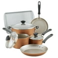 thumbnail image 2 of Farberware Cookstart Aluminum DiamondMax Nonstick Cookware Set, 15-Piece, Copper, 2 of 6