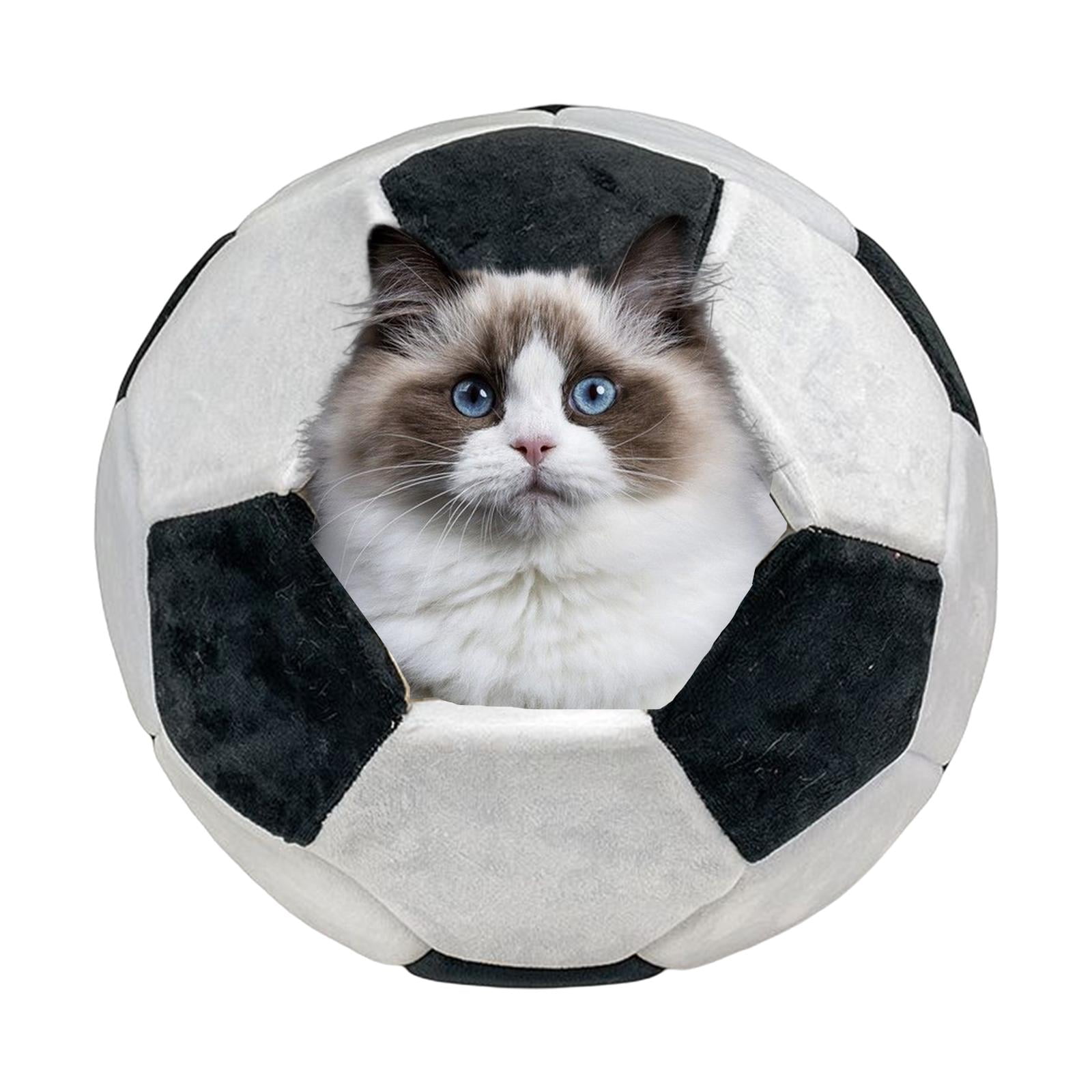 Portable Pet Bed Non Skid Washable Comfortable Football Shaped Warm Dog Bed Pet House Kitten Bed for Outdoor Cat Sleeping Indoor Accessories Black Large