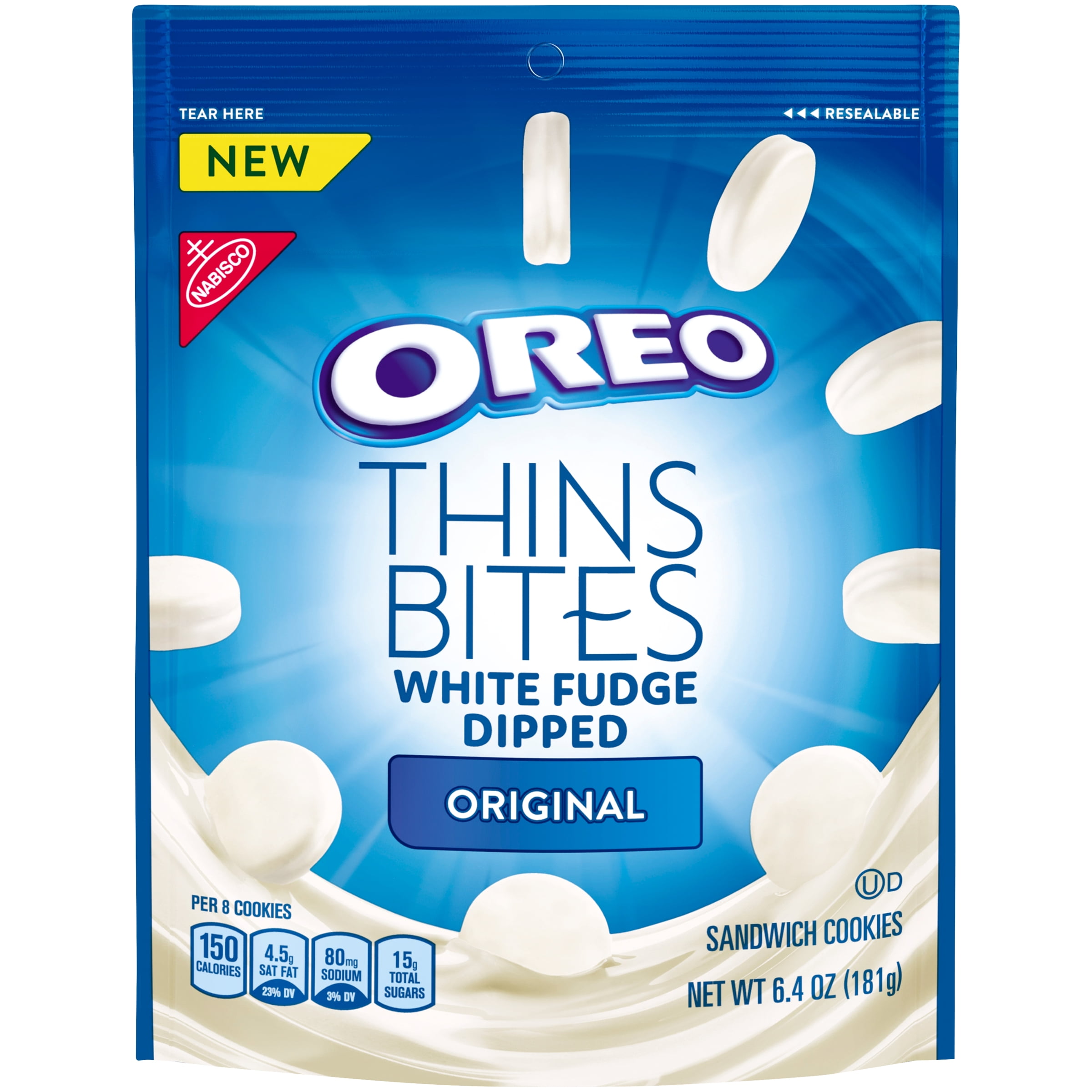 OREO Thins Bites White Fudge Dipped Chocolate Sandwich Cookies