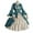 Green, variant on HCBY Women's Vintage Renaissance Square Neck Bell Sleeve Ruffled Dress, A-Line Tiered Victorian Corset Style Gown for Halloween Gothic Fall Theme Parties