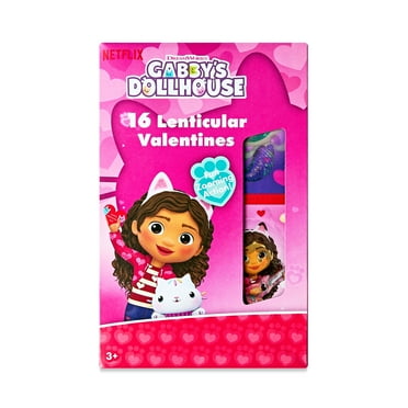 Gabby's Dollhouse Lenticular Valentine Exchange Cards, 3 Stage, Multi=Color, 16 Count