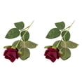 thumbnail image 2 of Ruanlalo Two Branches,2Pcs Artificial Rose No Watering Non-fading No-withering Multiple Layer Petals Simulation Rose Flower DIY Wedding Bouquet Decor Home Supplies, 2 of 6