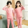 thumbnail image 5 of CYRBOKO Girls Thermal Sets, Cotton Elastic Waist Long Sleeve Soft Underwear Sets Pink Size 5-6 T, 5 of 5