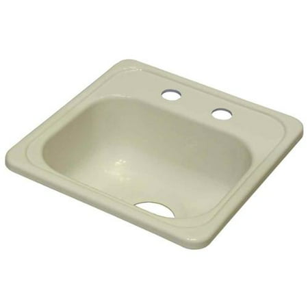 Lyons Industries Dbar09 3 5 Biscuit 15 In X Single Bowl Acrylic 6 Deep Bar Sink With A Drain Opening