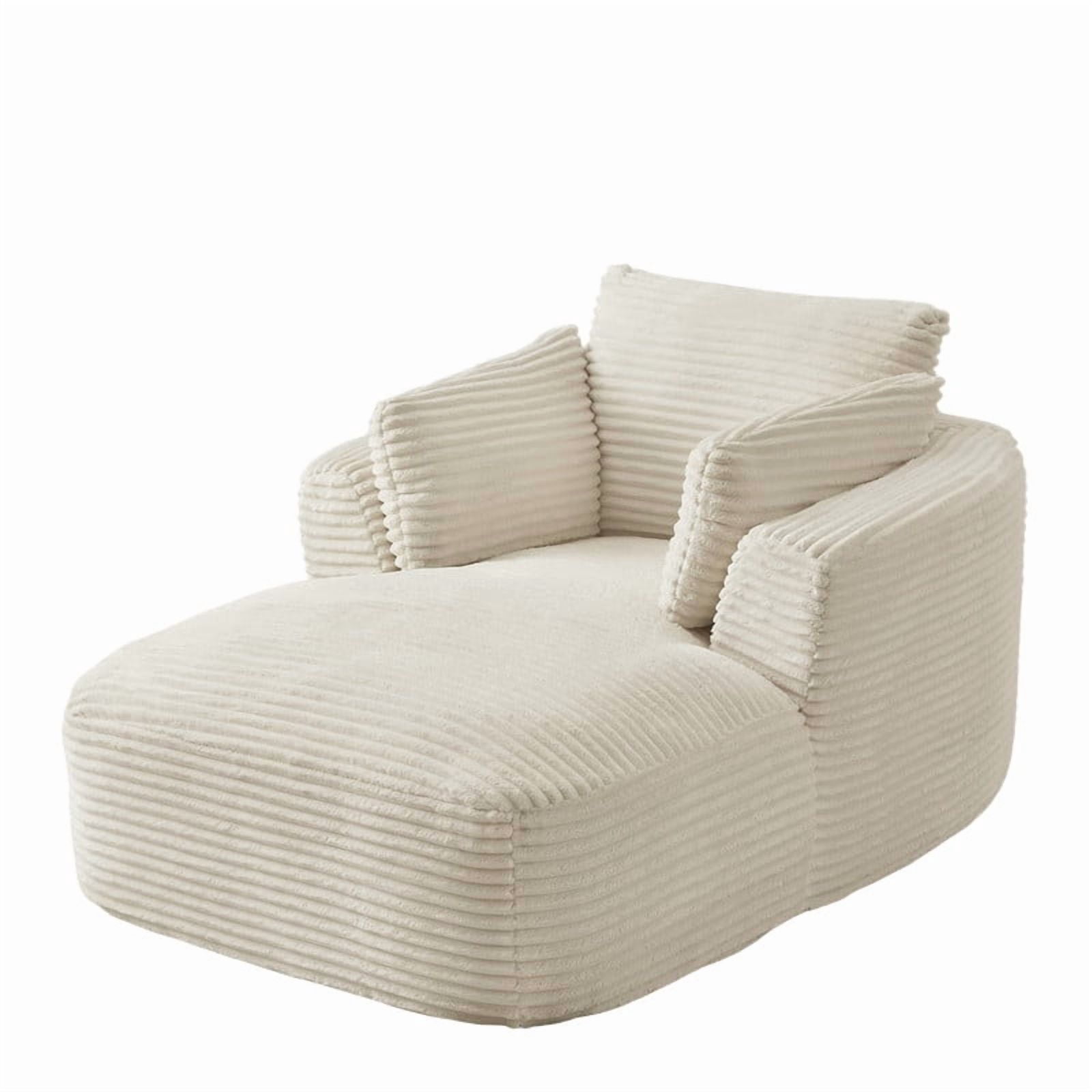 Modern Oversized Corduroy Chaise Lounge Chair, Corduroy Upholstered Modern Sleeper Sofa Lounger Chair for Living Room/Dorm/Apartment, 45.3''x64.6''