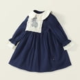 thumbnail image 7 of Toddler Dresses 6-7 Years A-Line Long Sleeve Prints Dance Party Fit & Flare Adorable Daily Colorful Lightweight Delicate Navy Sundress, 7 of 7