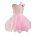 thumbnail image 2 of LYHaoo Girls' Color Sleeveless Party Dress With Cute Round Neck For Kids Stage Performance Ready Lightweight Skirt For Girls，Dresses for School Casual Sizes 7-8 Years Pink, 2 of 6