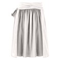 thumbnail image 2 of ZHOGXU Elegant Skirts For Womens Solid Color Elastic Waist A Line Tie Waist Pleated Design Outdoor Shopping Dating, 2 of 5