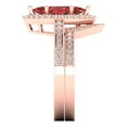 thumbnail image 3 of 2.48 ct Brilliant Marquise Cut Natural Garnet 18K Rose Gold Halo Solitaire with Accents Engagement Bridal Wedding Ring Band Set size 7.5, 3 of 7