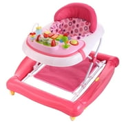 Pink Baby Walker Toddler Safety Learn To Walk Adjustable Height Walker