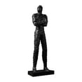 thumbnail image 2 of Figura de pensador, escultura de hombre pensante, estatua de mesa, adornos, colección Soporte negro, 2 of 8
