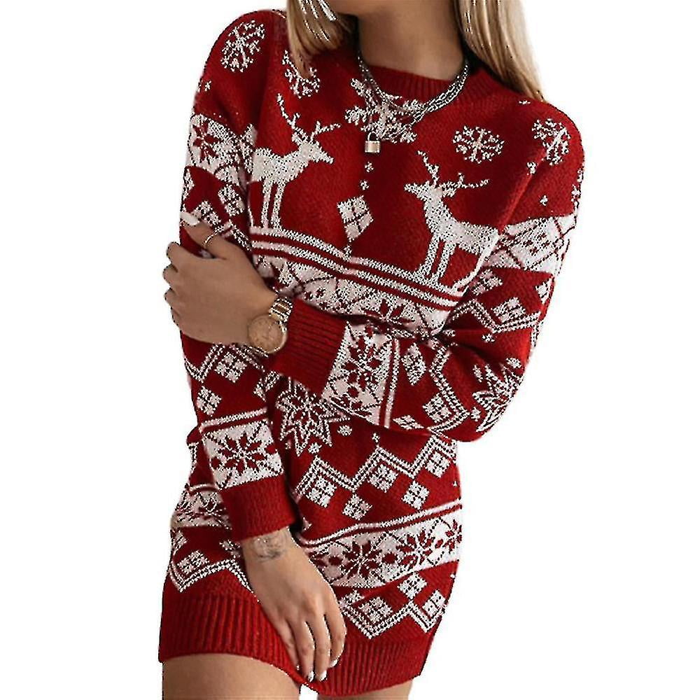 Dresses Women Christmas Xmas Jumper Sweater Dress Knit Pullover Tuni -  Walmart.ca