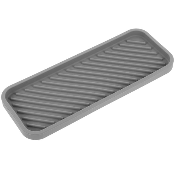 OUNONA Multipurpose Silicone Drying Mat Dark Grey Vanity Tray for Bathroom Kitchen Countertop Storage