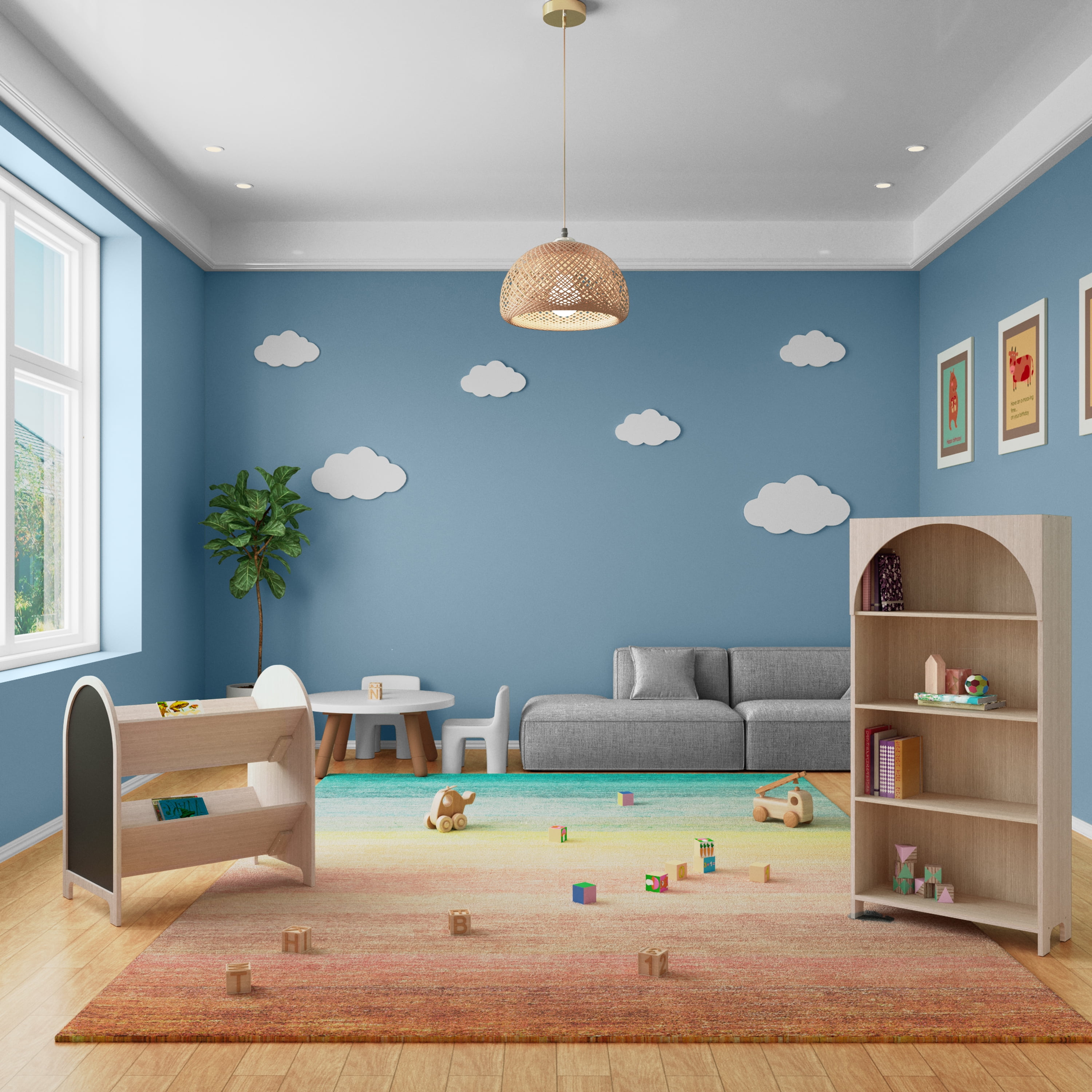 House of Happy Arched Bookshelf, Natural