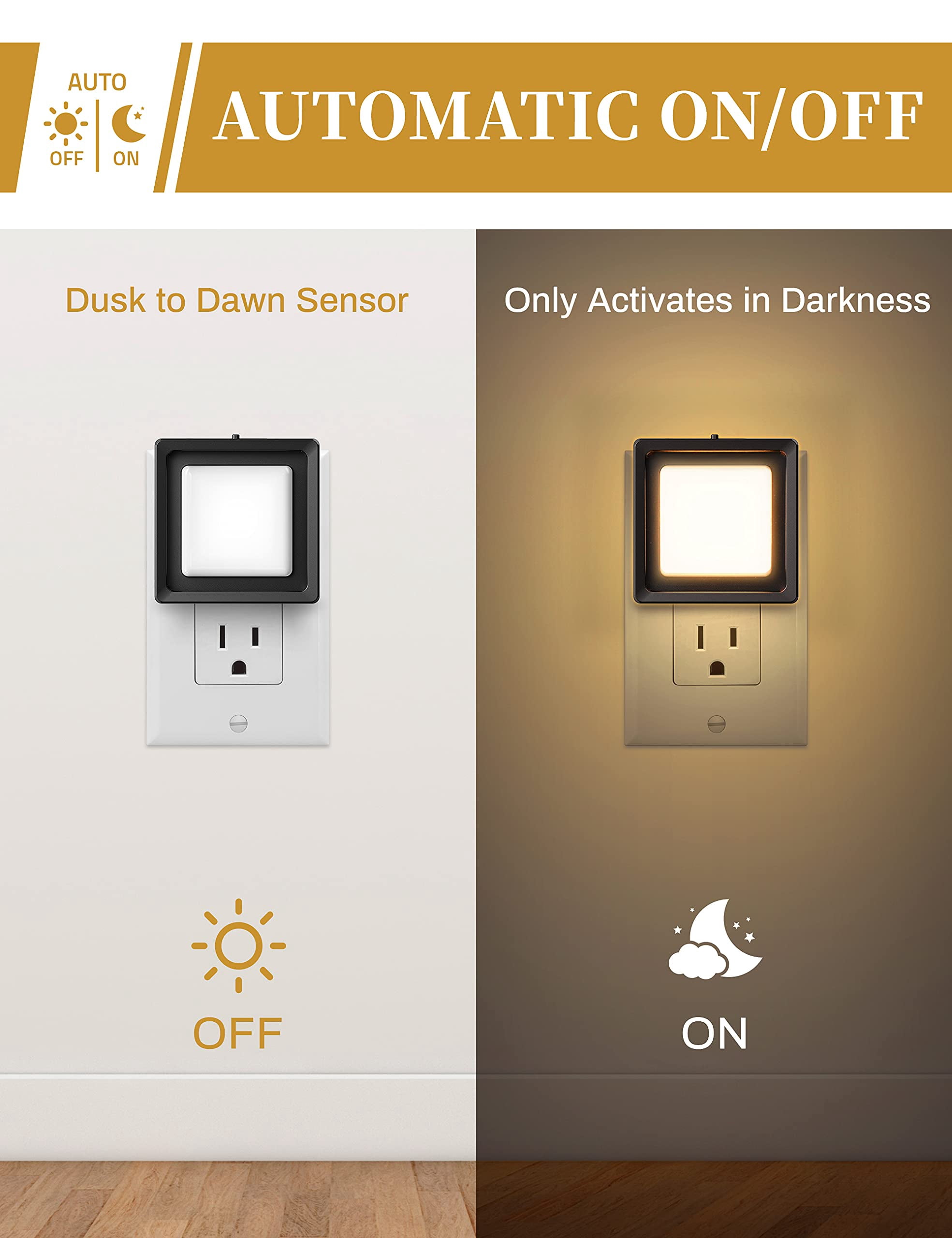 Led Night Light  Lights Plug Into Wall [4 Pack] With Dusk-to-dawn Sensor Dimmable Nightlights Adjustable Brightness For Bathroom Hallway Bedroom Room Stairway Soft White 3000k