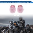 thumbnail image 2 of Accesorios para Casco de Motocicleta Decoración Conejo Pequeño con Orejas Caídas y Lazo para Cascos de Motocicleta Bicicleta Esquí Rosa Felpa Sticker 2 Set, 2 of 6