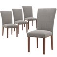 thumbnail image 2 of EOP Modern Upholstered Dining Chairs Set of 4, Tufted Parsons Dining Room Chair with Nailhead Trim, Armless Kitchen Side Chair with Wood Legs, Brown/Boho, 2 of 9