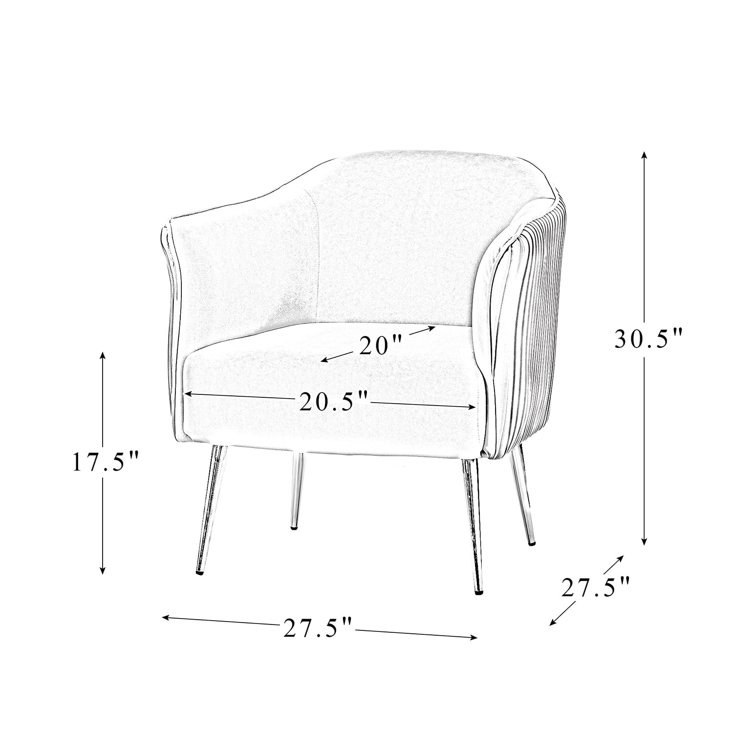 Buy 14 Karat Home Living Room Accent Chair with Ruched Design, Comfy