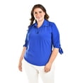 thumbnail image 1 of Blusa con moño en manga Roman Fashion/ Tallas Extras, 2294 (Azul rey) azul 40, 1 of 6