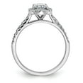 thumbnail image 2 of 14K White Gold Ring Band Moissanite Oval Round & Halo Engagement G H I True Light Moissanit, Size 8, 2 of 7