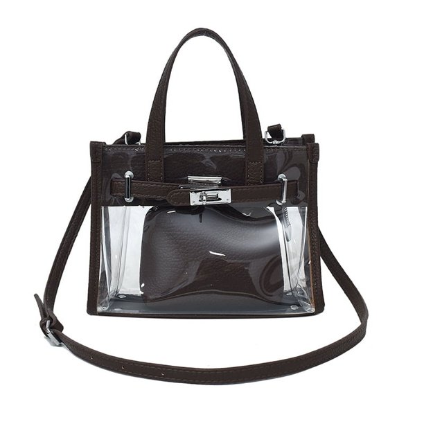 Bolso Transparente Elegante Cuerpo Cruzado La para El Hombro Mujeres PVC (café)