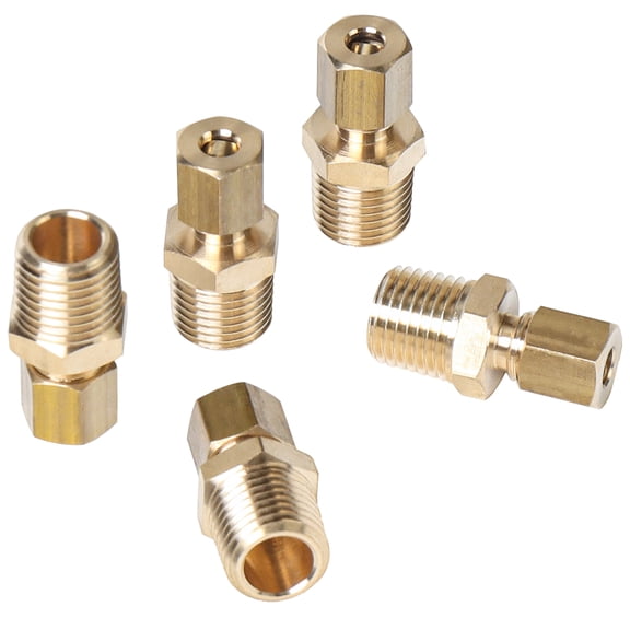 LTWFITTING Brass 3/16 OD x 1/4 Male NPT Compression Connector Fitting(Pack of 5)