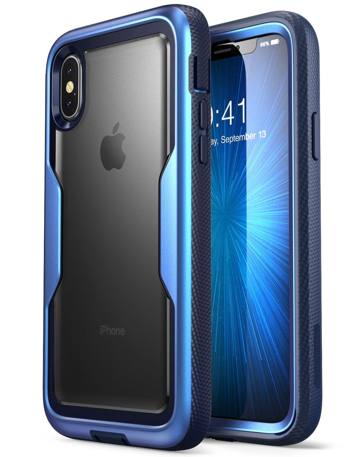 iBlason iPhone X Case, [Heavy Duty Protection] [Clear Back] [Magma