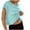Light Blue, variant on Open Back Tops for Women Workout Crop Tops Short Sleeve Casual Backless Gym Yoga Shirts Loose Fit Athletic Tops