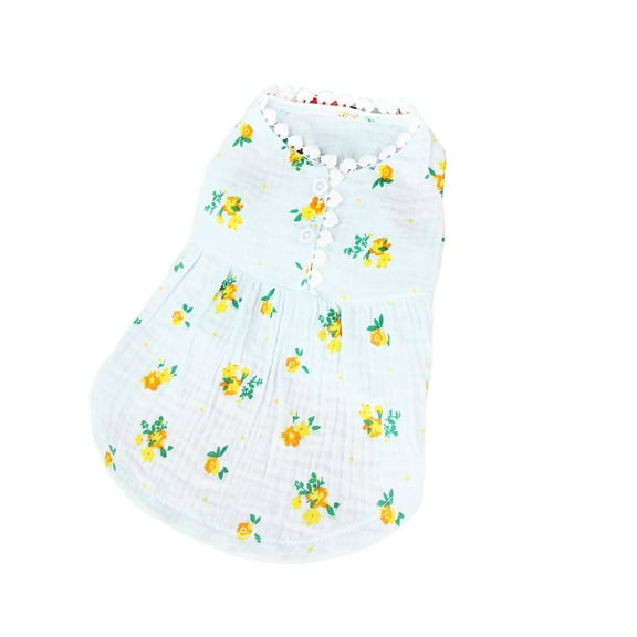 Dog Skirt Floral Print Fashion Casual Wear Pet Vest Dress Puppy Clothes for Small Dogs