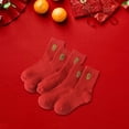 thumbnail image 6 of yuksok 5 Pairs New Year Crew Socks Breathable Soft Tube Socks Casual Mid Calf Socks C, 6 of 9