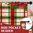 thumbnail image 5 of Kitchen Curtains Plaid Christmas Holly Berries Fir Tree Branches Valances and Window Curtains 3 Pcs Set Xmas Poinsettia Flower Mesh Short Tier Curtain for Room Small Kitchen Window Decor, 5 of 7